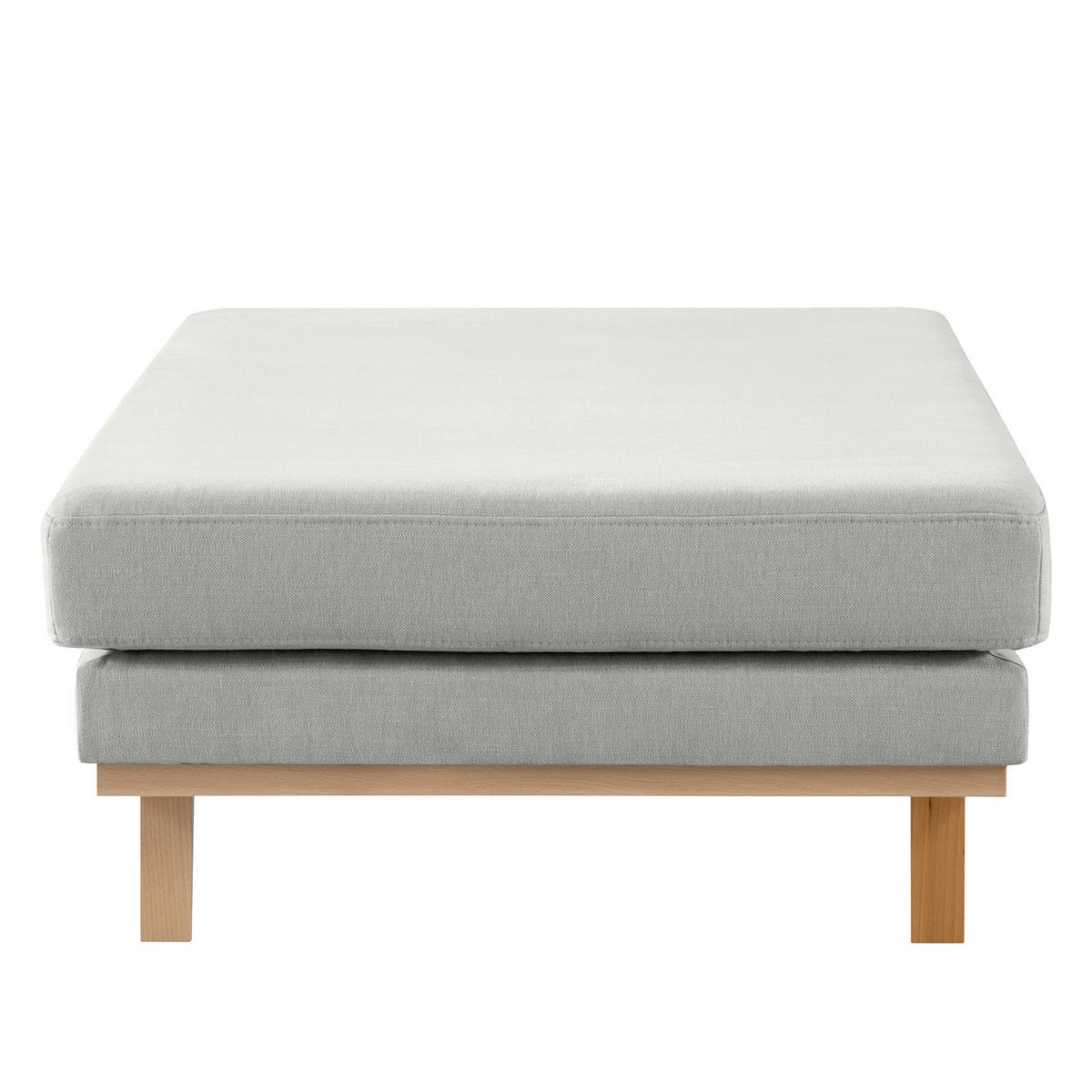 POLSTERHOCKER - Buchefarben/Grau, Buchenholz/Textil (85/43/60cm) - home24