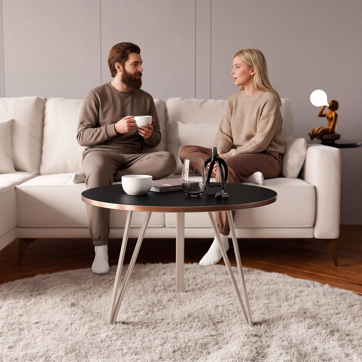 COUCHTISCH RIO - Schwarz, Holzwerkstoff (67/67/45cm) - Idohome