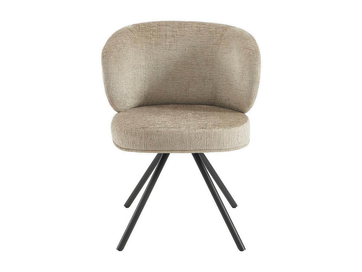 SET mit 6 Drehstühlen - Strukturstoff & Metall - Taupe - LYARO - Braun, Textil (62/78/63cm) - Vente-Unique