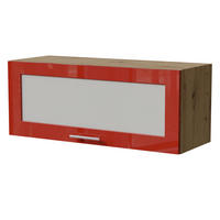 KLAPPHÄNGESCHRANK Brerra W4BS/90 WKF Eiche Artisan / RAL 3002 karminrot Hochglanz 90 / 32,5 / 36cm - Rot/Eiche Artisan, Holz/Holzwerkstoff (90/36/32.5cm) - Feldmann-Wohnen