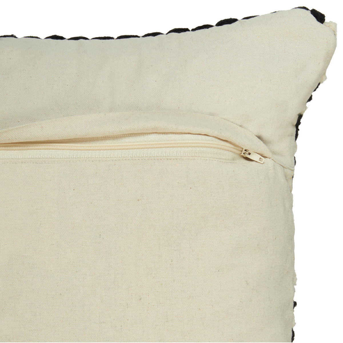 DEKOKISSEN 2er-Set Creme 45/45 cm Yoncali - Creme/Schwarz, Naturmaterialen/Textil (45/45cm) - Beliani