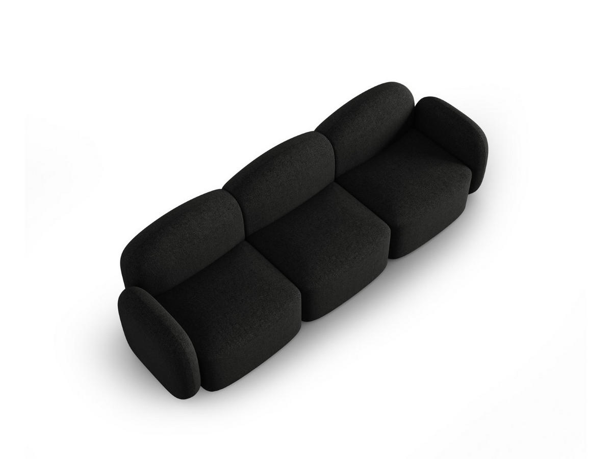 SOFA Blair aus Chenille-Stoff mischung schwarz 3 Sitzplätze - Schwarz, Textil (87/80/272cm) - Micadoni