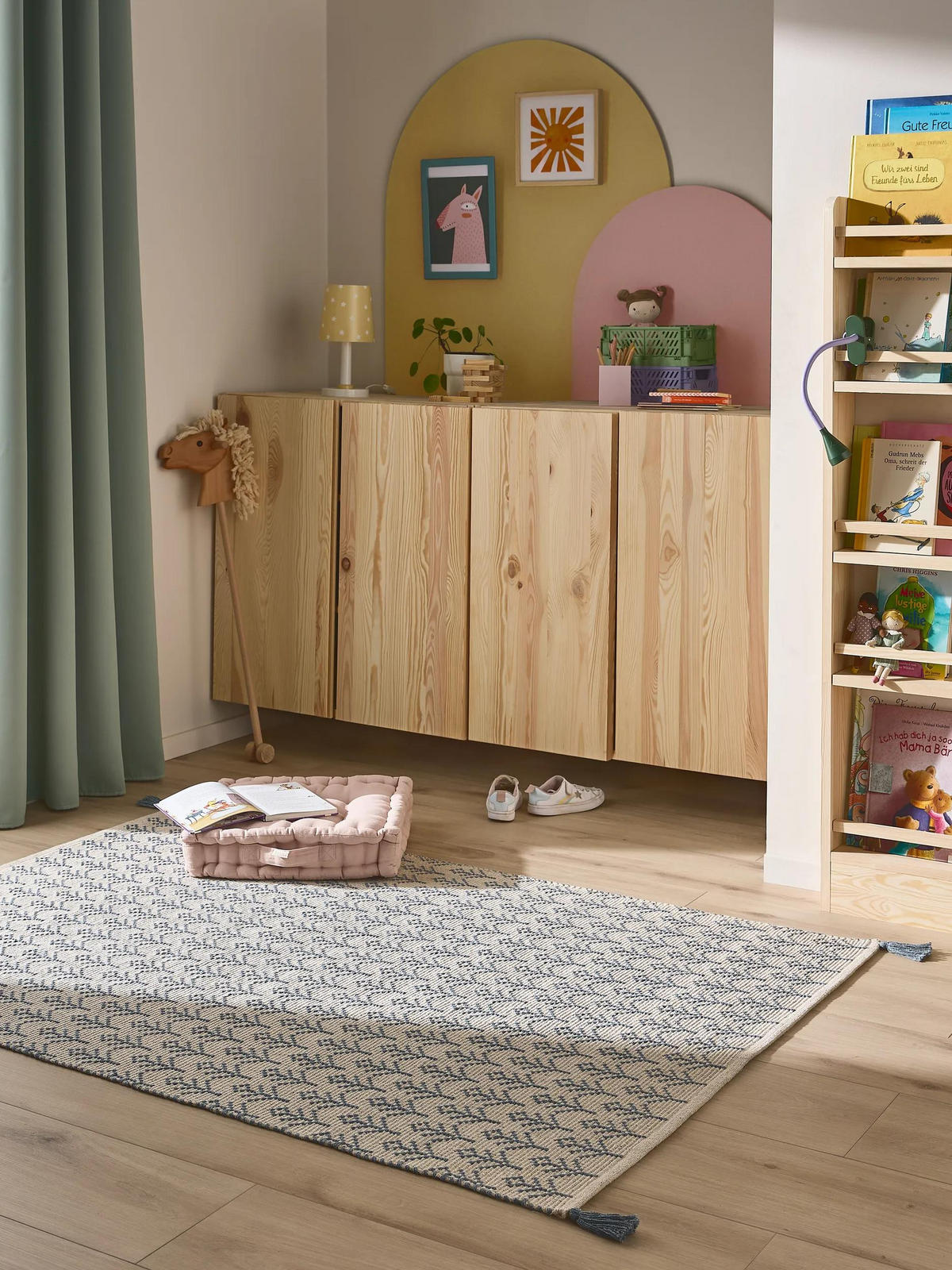 KINDERTEPPICH Elli waschbar Blau 120/170 cm - Blau, Naturmaterialien/Kunststoff (120/170cm) - benuta