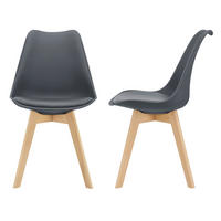 ESSZIMMERSTUHL-SET 2 TLG. Fläten - Grau, Leder (49/81/57cm) - [en.casa]