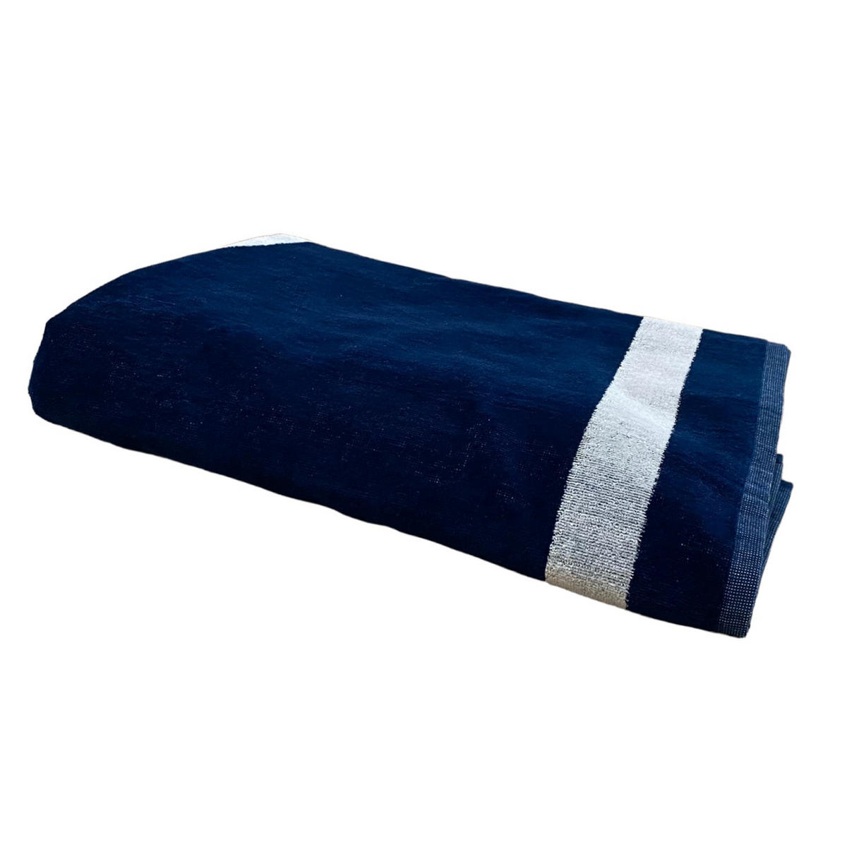 STRANDTUCH Frottee Velours Jacquard Madison 140x180 400g/m² - Blau, Textil (140/180cm) - LE COMPTOIR DE LA PLAGE