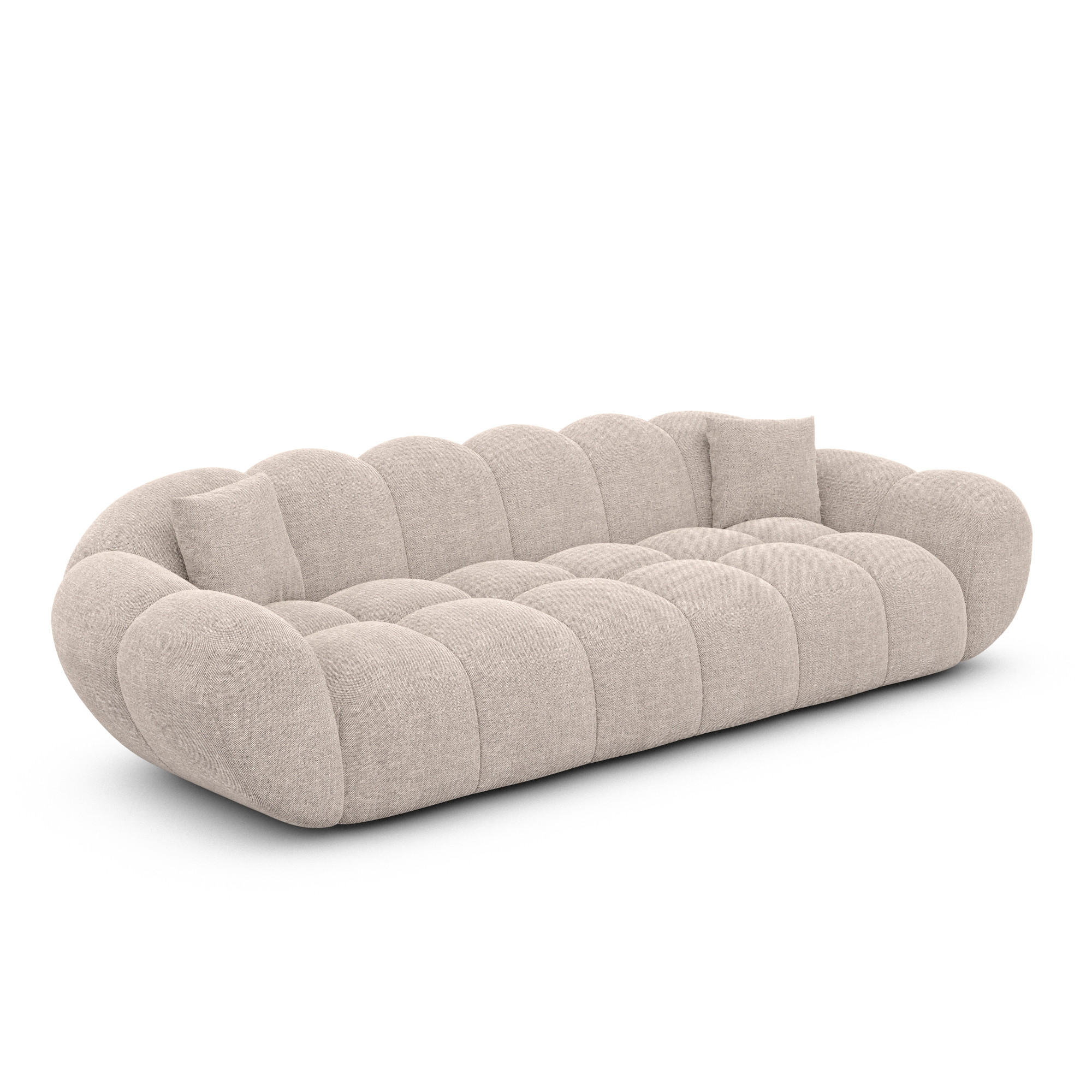 4-SITZER-SOFA Liva Beige Strukturstoff - Beige, Textil (265/70/93cm) - VAROYAL