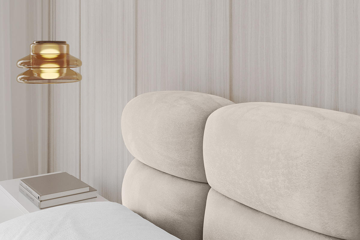 POLSTERBETT mit Bettkasten und Lattenrost, Boxbett ohne Matratze - NOMA 180x200 Beige - Beige, Holzwerkstoff/Textil (180/200cm) - ALTDECOR