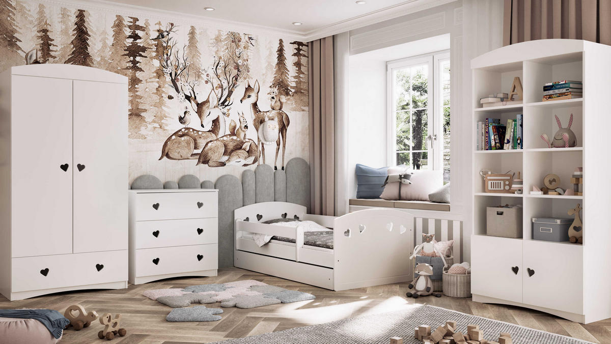 KINDERKLEIDERSCHRANK Julia 36/187/90 - Weiß, Holzwerkstoff (36/187/90cm) - Kocot Kids