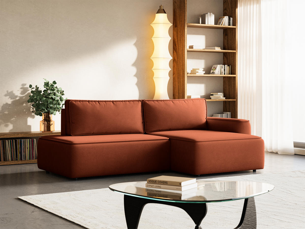 ECKSOFA Sarro mit Schlaffunktion, Rotbraun - Rostfarben, Textil (260/165cm) - Fedve