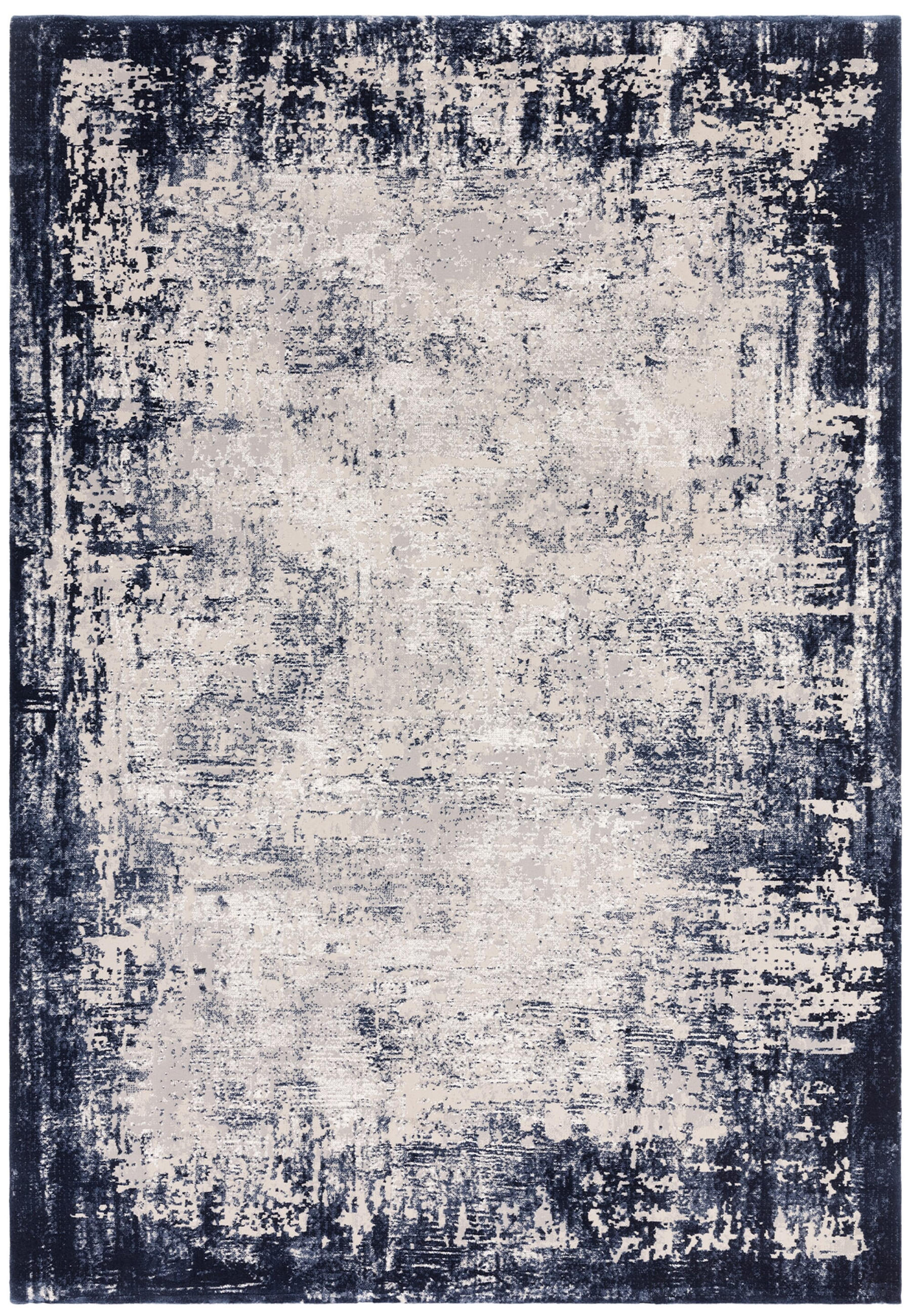 TEPPICH Velours abstrakt mit Bordüren TIBER-Rieti, Dunkelblau 200x290 cm - Dunkelblau, Textil (200/290cm) - KADIMA DESIGN