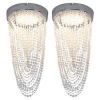 LED DECKENLEUCHTE Kira Chrom Kristall - Klar, Metall (20/20/34cm)