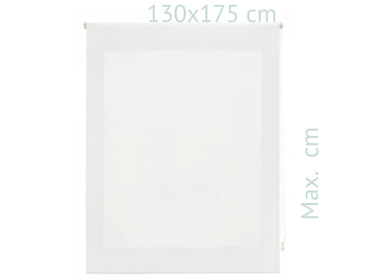 ROLLO Polyester Transluzent Grauweiß 130x175 - Hellgrau, Textil (130/175/1cm) - Purline