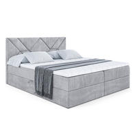 BOXBETT mit Matratze H3 und Lattenrost - BARWA - 140 x 200 Hellgrau - Hellgrau, Holzwerkstoff (140/200cm) - ALTDECOR