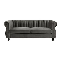 SOFA ohne Schlafmöglichkeit - 3 Personen - Stoff, Samt - Grau - - Grau, Textil (195/77/78cm) - Vente-Unique