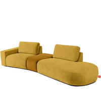 4-SITZER ECKSOFA ZUCCO Chenille rechts, Gelb - Gelb, Textil (350/84/105cm) - KONSIMO®