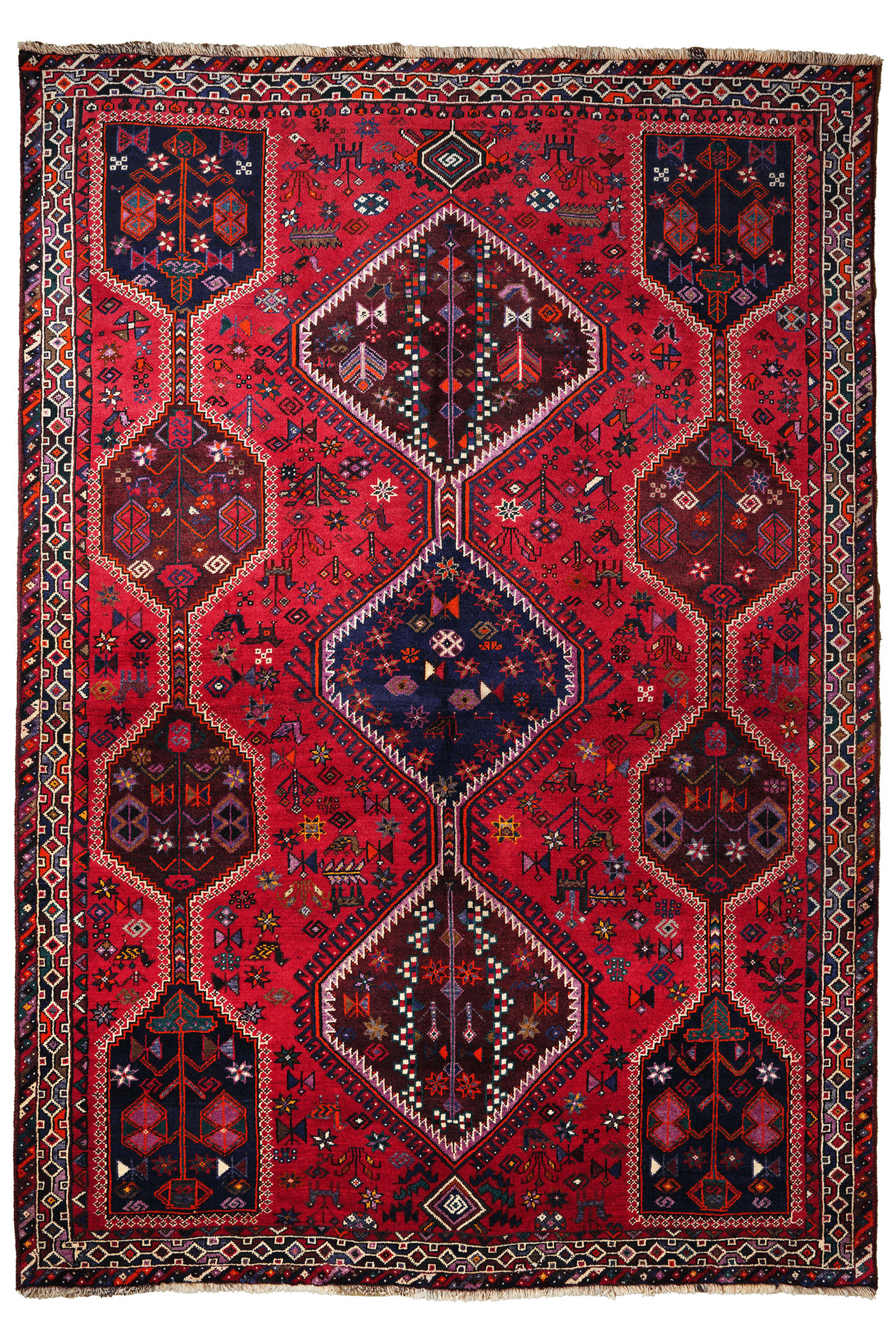 TEPPICH Gashgai Rot 286/201 cm Schurwolle - Rot, Textil (201/286cm) - Looma