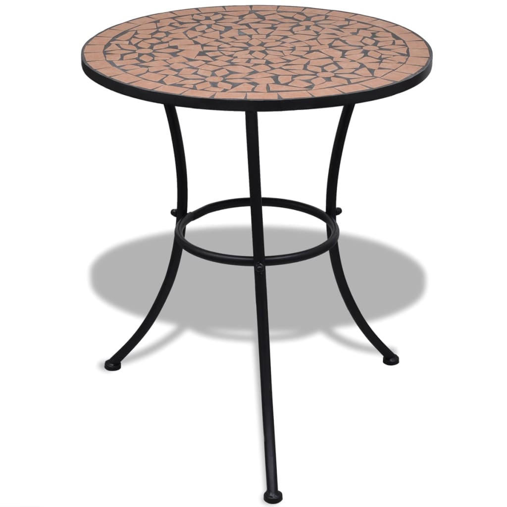 BISTROTISCH Terrakotta-Rot 60 Cm Mosaik - Braun, Keramik (60/60/70cm) - vidaXL