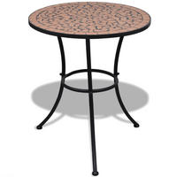 BISTROTISCH Terrakotta-Rot 60 Cm Mosaik - Braun, Keramik (60/60/70cm) - vidaXL