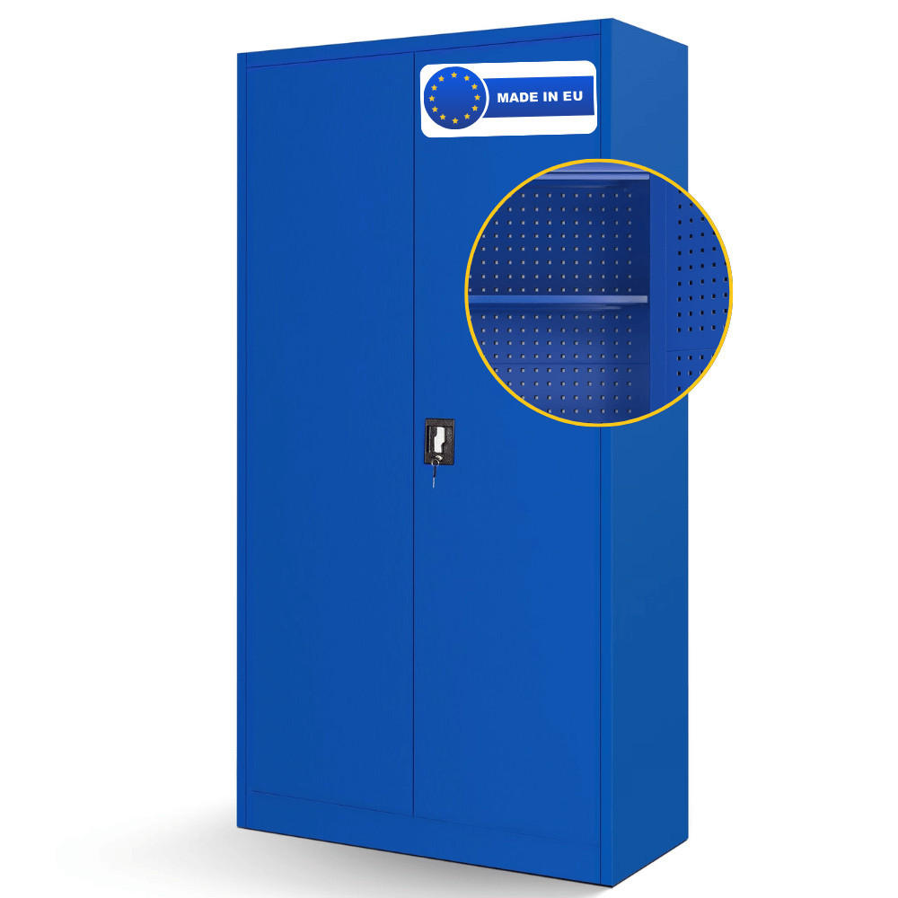 WERKZEUGSCHRANK mit Lochwand KESU 185x92x50cm Blau - Blau, Metall (92/185/50cm) - DELUKE