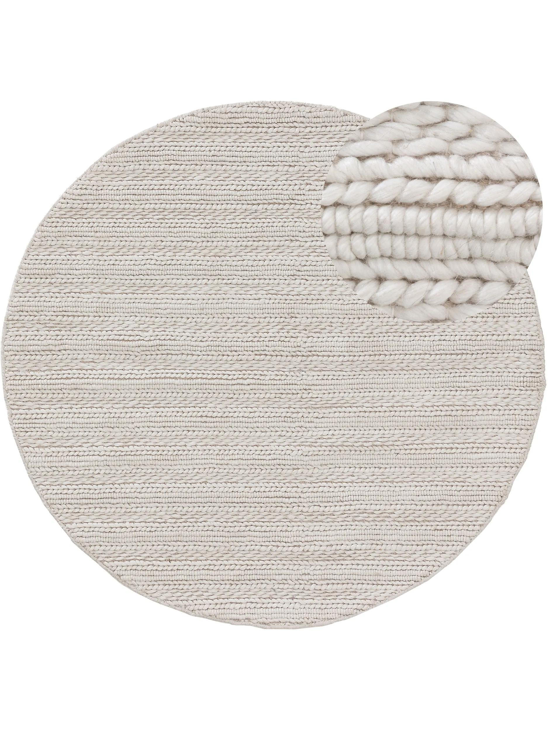 benuta Wollteppich Creme 150x150 cm