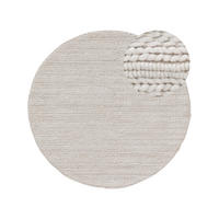 WOLLTEPPICH rund Dina Cream ø 100 cm rund - Creme, Textil (100/100cm) - benuta Pure