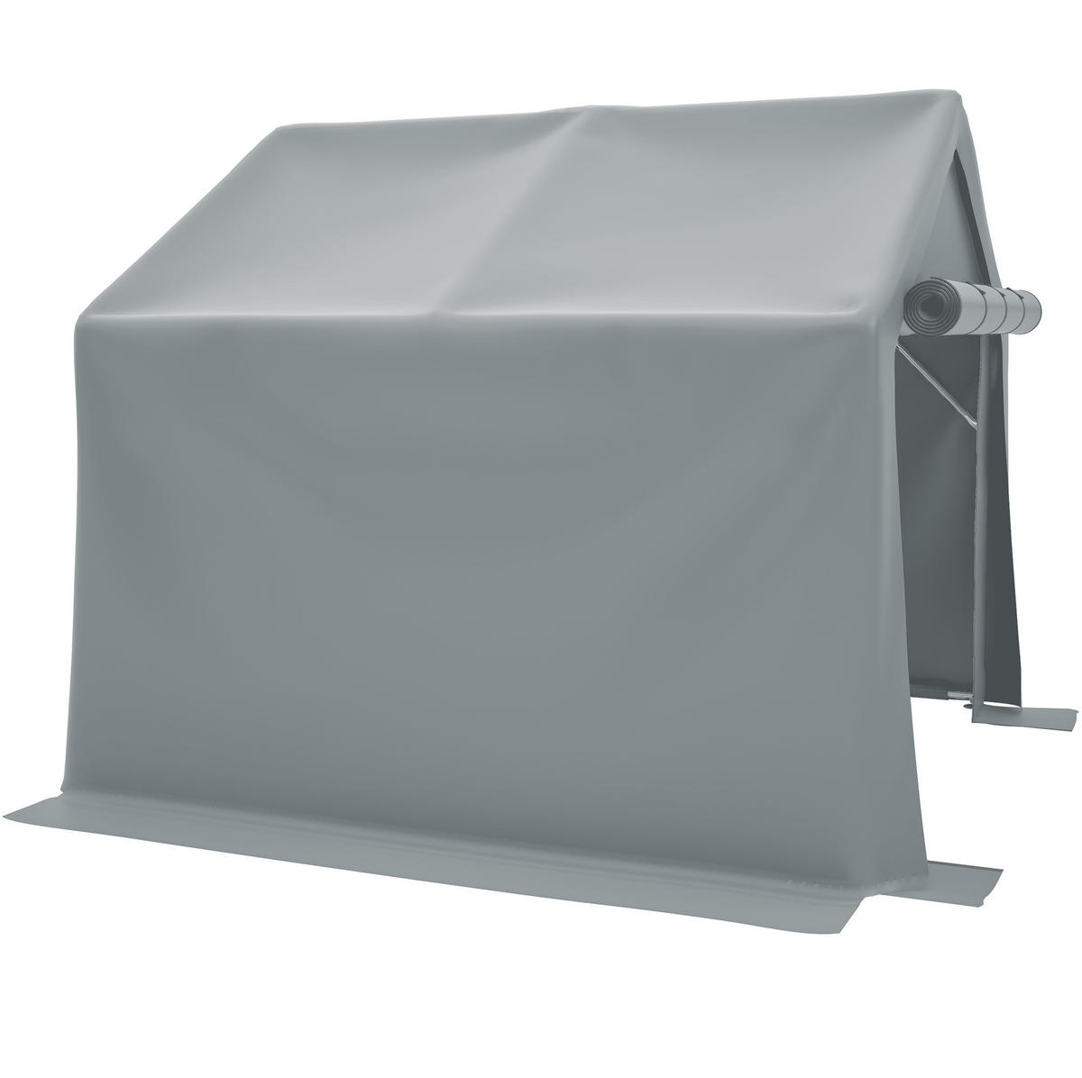 KLEINGARAGE aus verzinktem Stahlrohr 244x241x217 cm in Dunkelgrau mit Rolltor - Dunkelgrau, Metall (241/217/244cm) - Modfu