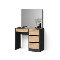 SCHMINKTISCH Imola Anthrazit/Goldkraft Eiche 120 cm - Anthrazit/Eiche Wotan, Holzwerkstoff (120/75/55cm) - Livinity®