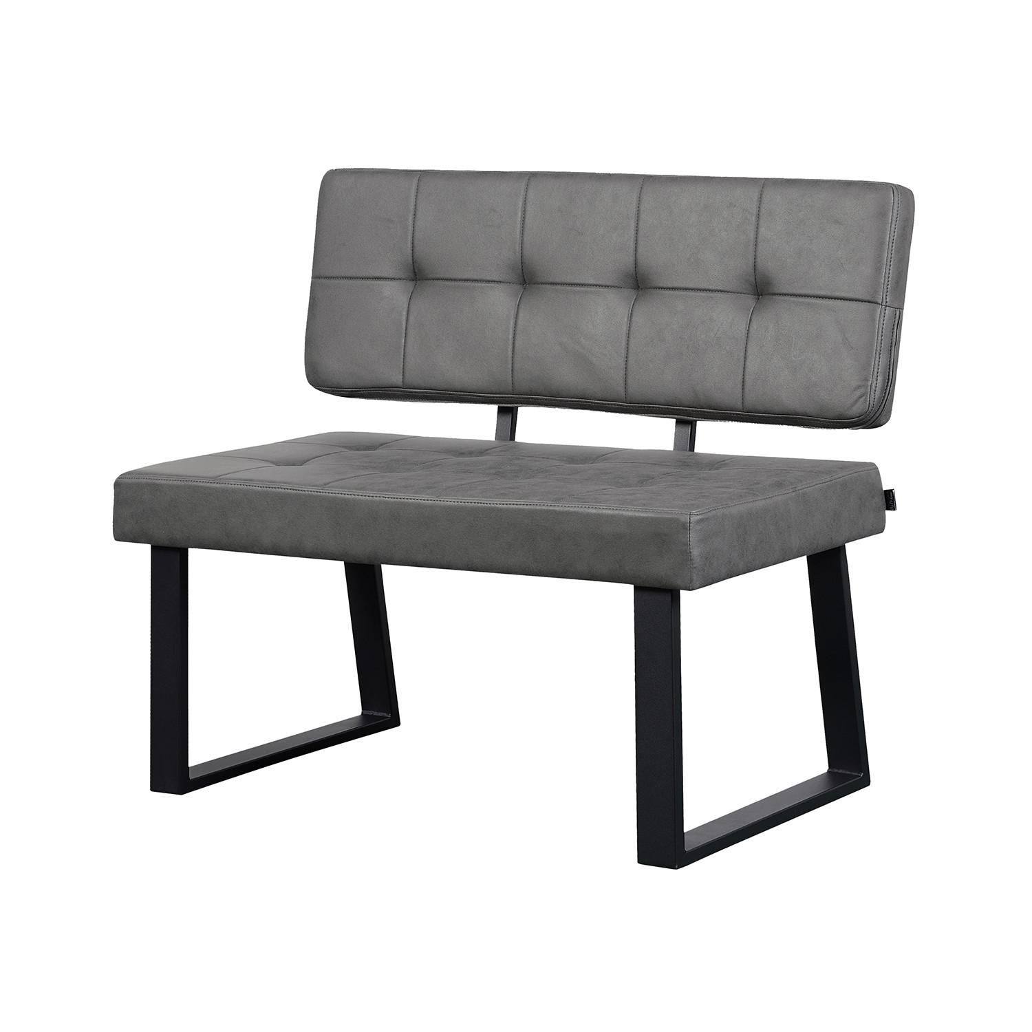 SITZBANK SIGFRID - Grau, Textil/Metall (100/48/56cm) - B&D Home