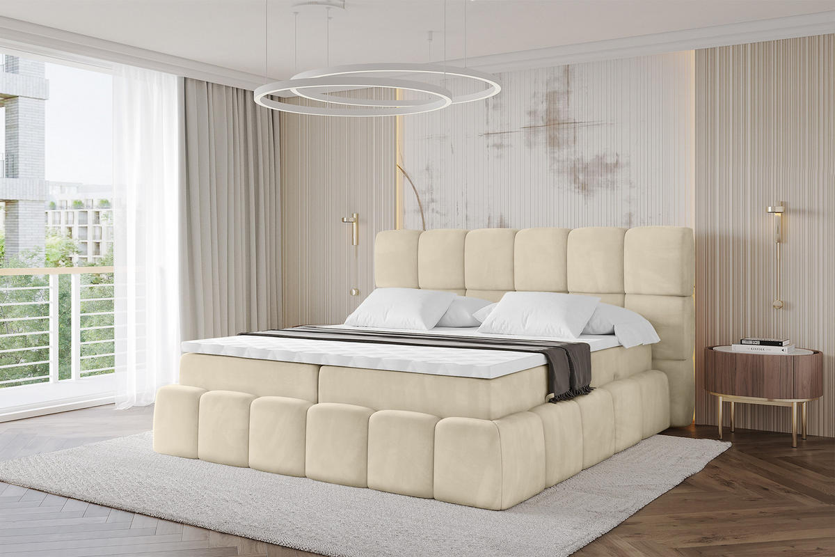 BOXBETT - AURI-H3 - 200x200 Beige Monolith - Sahara, Holzwerkstoff (200/200cm) - ALTDECOR