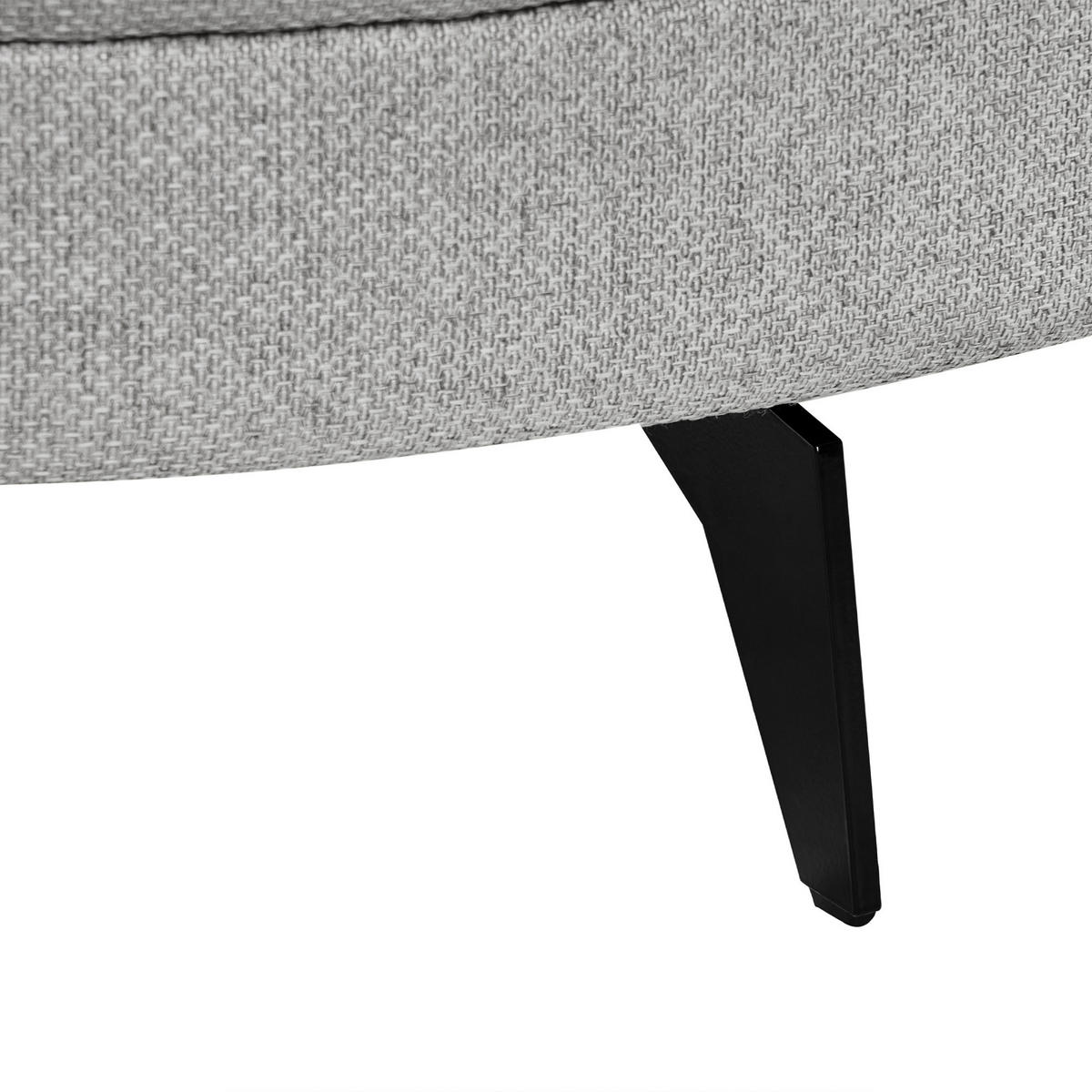 ČALOUNĚNÉ LEHÁTKO CHAISE LONGUE Umělý len Šedé Yuri - černá/tmavě šedá, textil (111/88/151cm) - Beliani