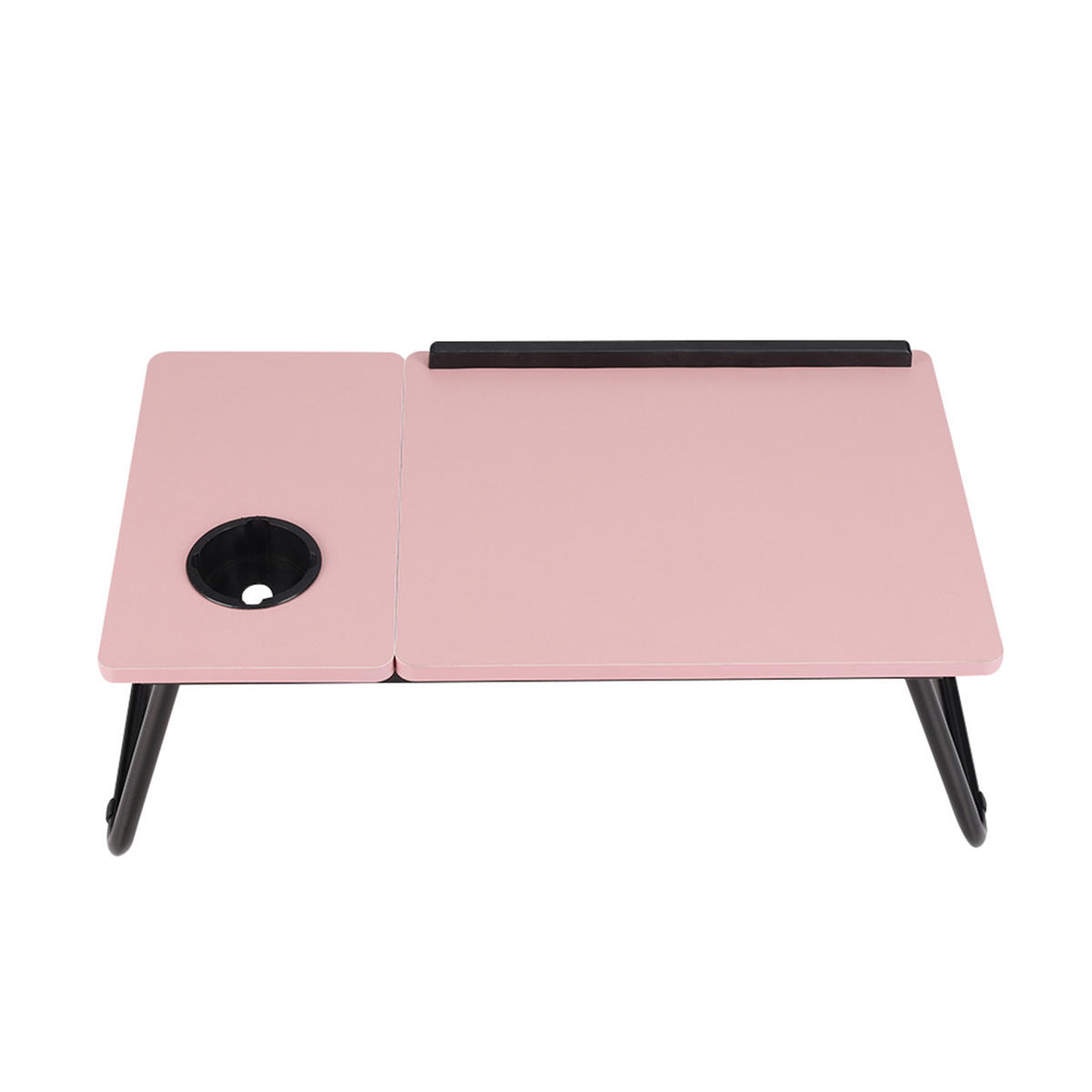 LAPTOP-BETTTISCH mit Getränkehalter Verstellbarer, klappbarer– Rosa mit 5-fach Neigungsverstellung Becherhalter 56x32,5x24 cm - Pink, Metall (32.5/56/24cm) - Livingandhome