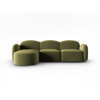 ECKSOFA links Blair aus Samt hellgrün 4 Sitzplätze - Hellgrün, Textil (155/272cm) - Micadoni