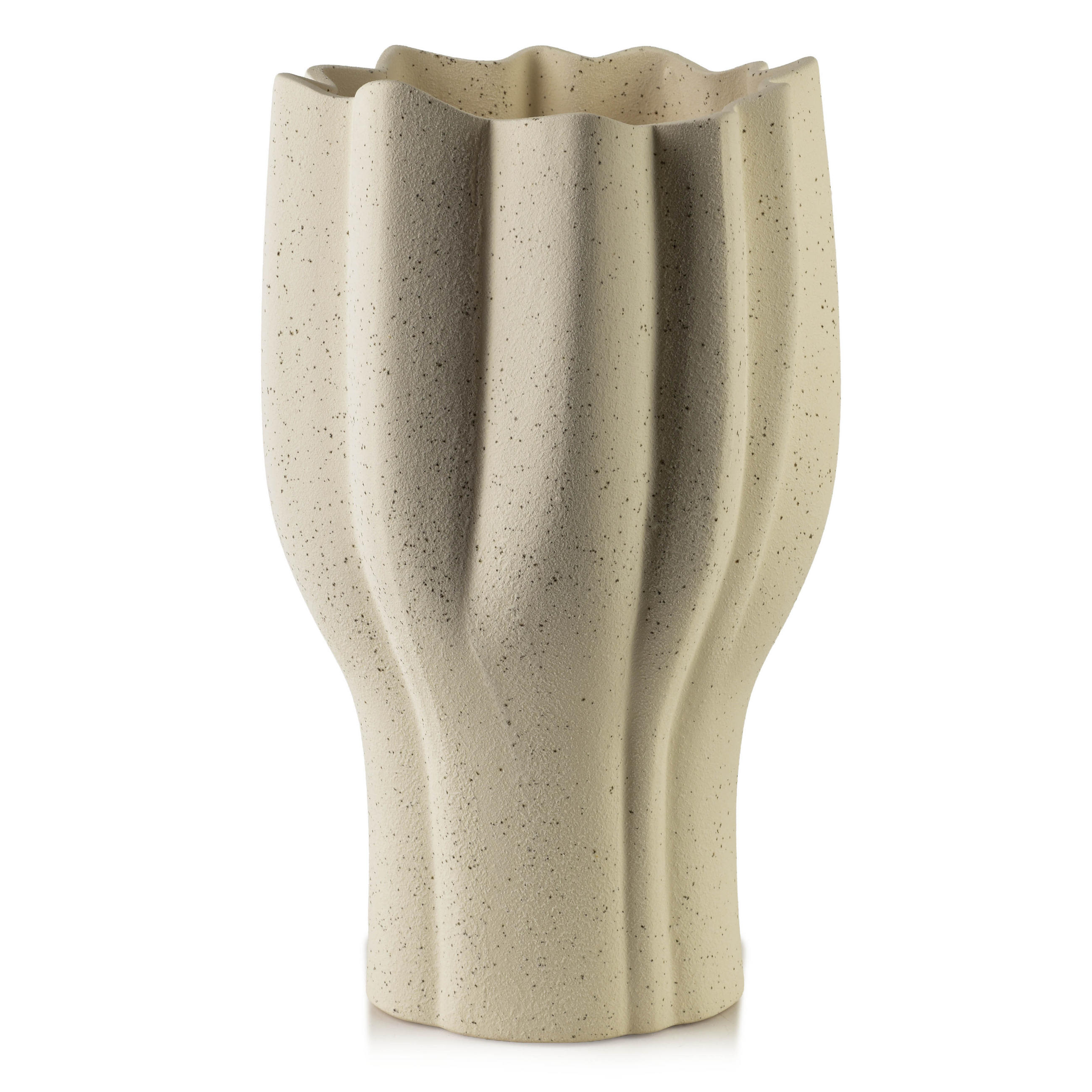 VASE Manon 19/32cm Polyresin - Beige, Kunststoff (32cm) - Mondex
