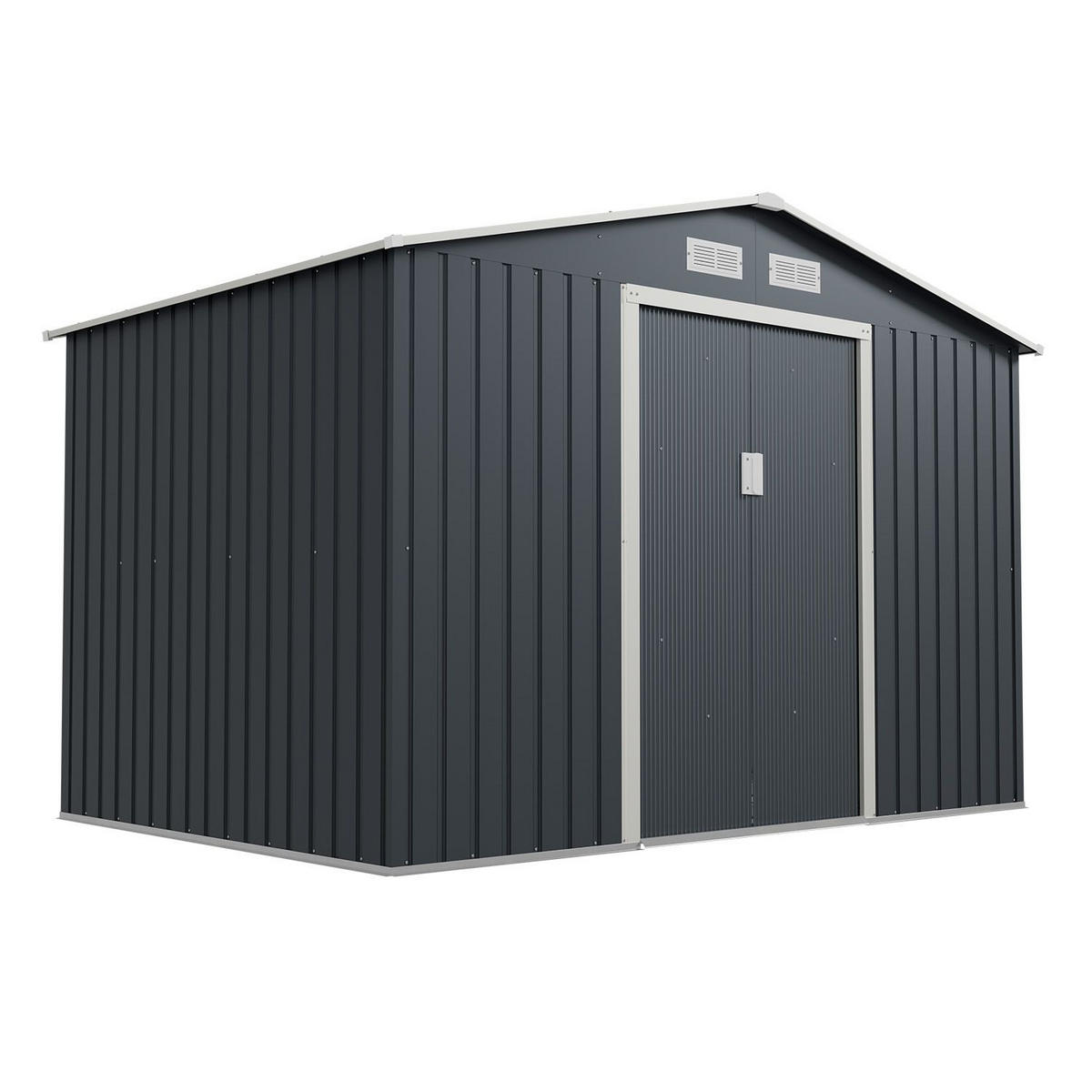 GERÄTESCHUPPEN XL Anthrazit - Anthrazit, Metall (280/190/182cm) - Juskys