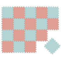 SPIELMATTE ab Null - 180/90/1 cm Puzzlematte Mint/rosa - Multicolor, Kunststoff (30/30cm) - Littletom