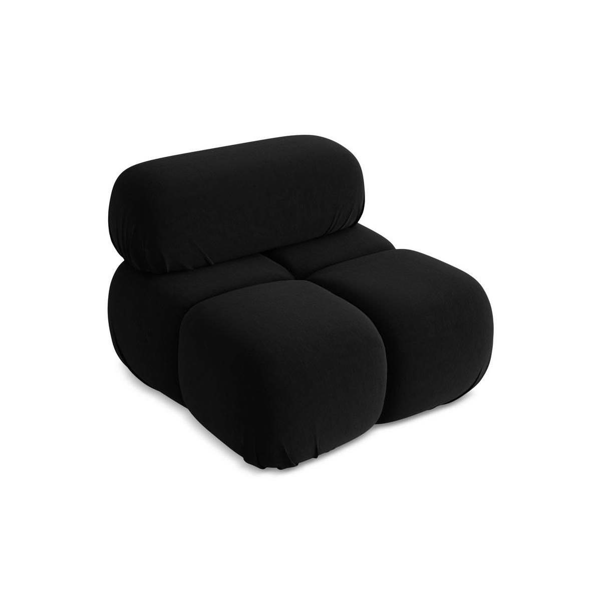 SESSEL Samt Stoff Schwarz - Schwarz/Orange, Kunststoff/Textil (96/70/95cm) - LaMiaSofa