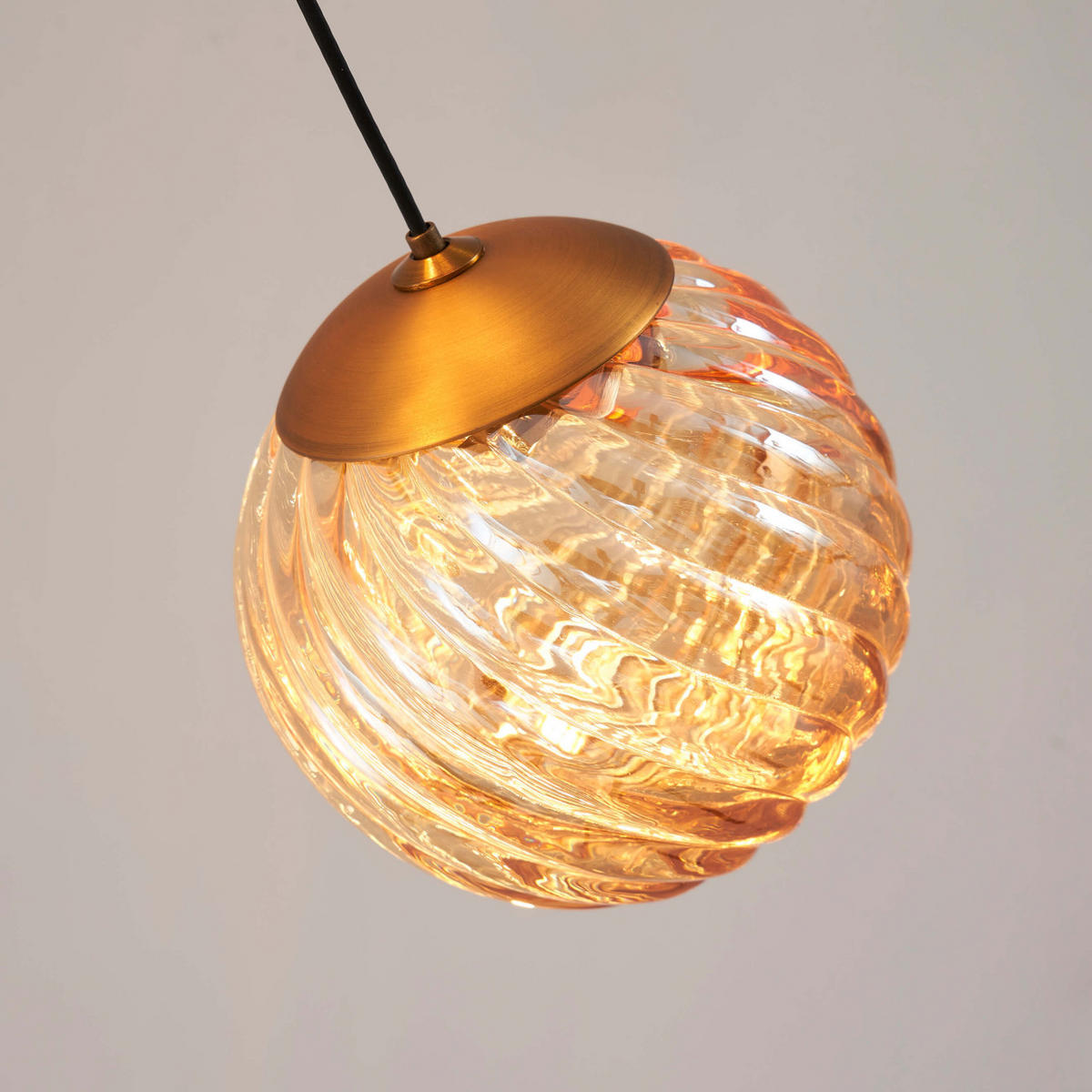 HÄNGELEUCHTE Esposia, Bernstein und Gold, 345cm - Goldfarben, Glas (40/45/345cm) - KOSILUM