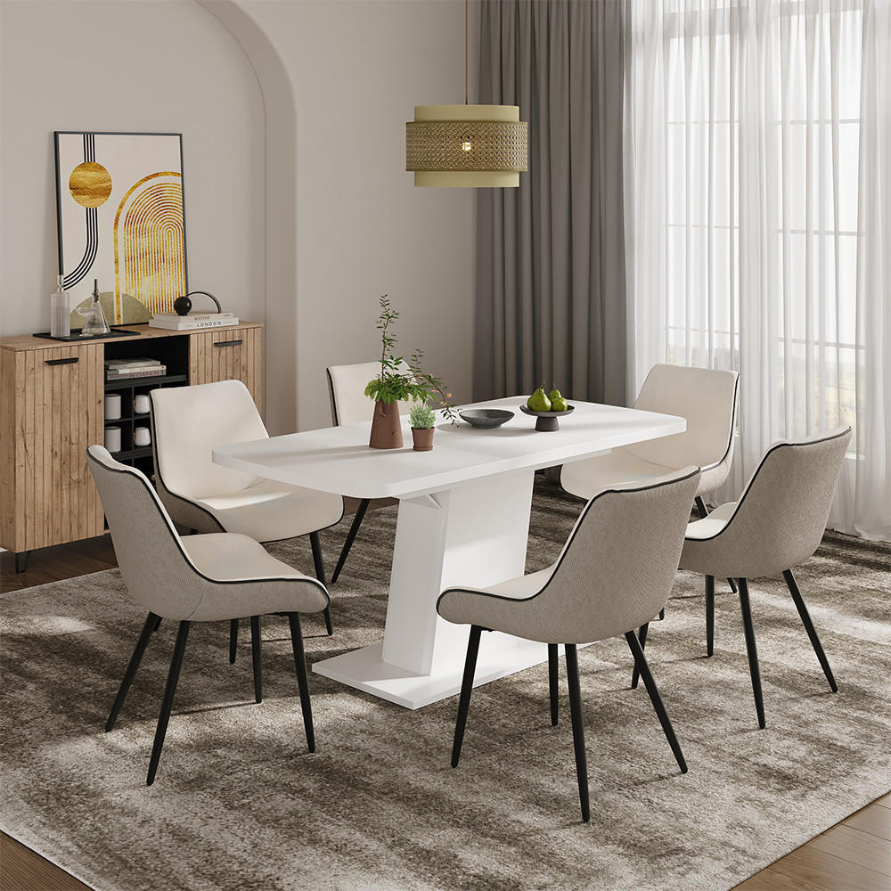 ROZKLÁDACÍ JÍDELNÍ STŮL Fenaro Bílá - bílá, kompozitní dřevo (80/120/77.3cm) - Vicco