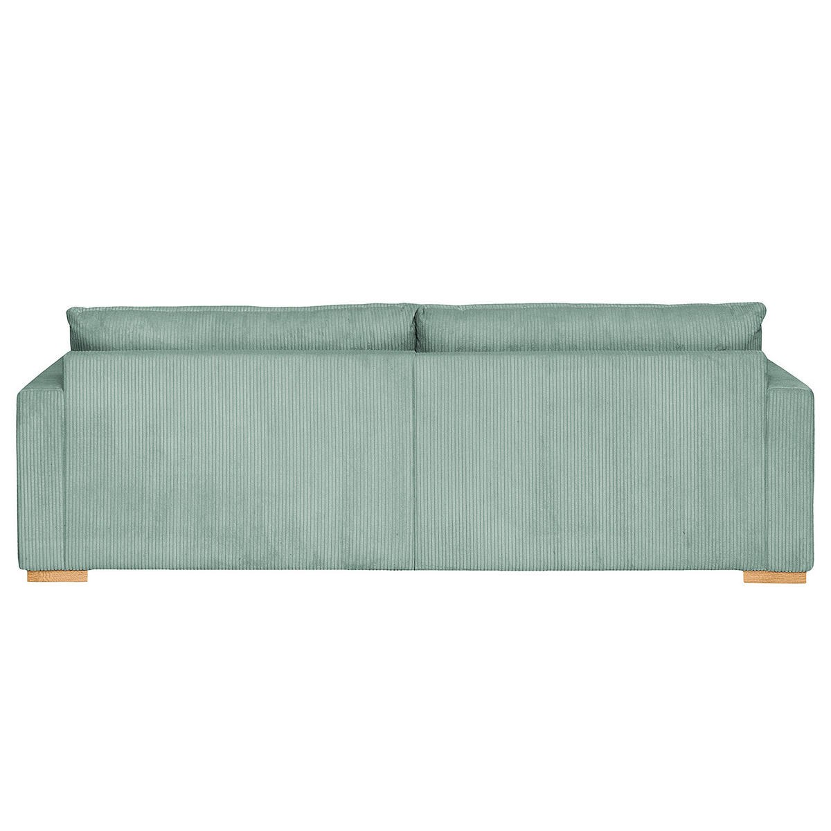 BIGSOFA - Eichefarben/Hellblau, Eichenholz/Textil (240/82/104cm) - home24