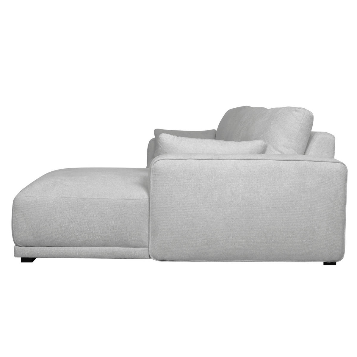 ECKSOFA Webstoff Grau - Schwarz/Grau, Holz/Textil (305/105cm) - Furnhouse