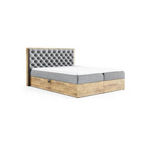 BOXBETT Diona überlänge Faro - Grau, Holzwerkstoff/Textil (160/220cm) - Fun Möbel