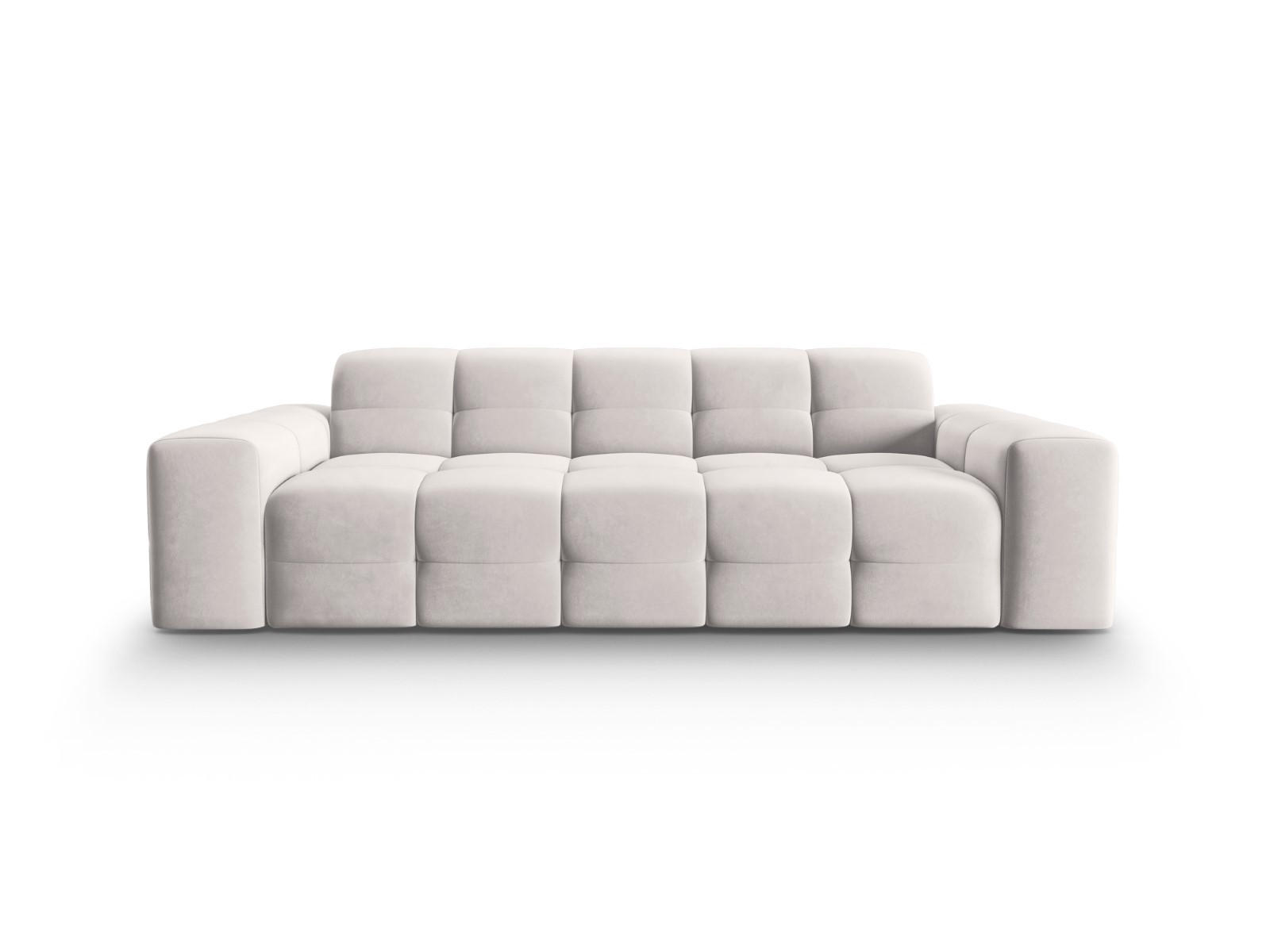 SOFA Kendal aus Samt hellgrau 3 Sitzplätze - Hellgrau, Textil (103/79/222cm) - Micadoni