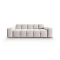 SOFA Kendal aus Samt hellgrau 3 Sitzplätze - Hellgrau, Textil (103/79/222cm) - Micadoni