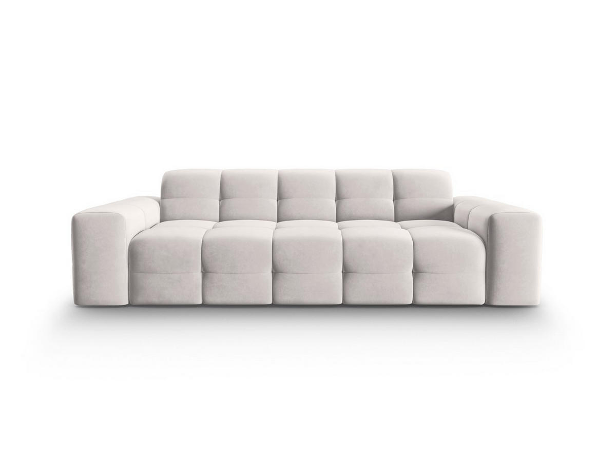 SOFA Kendal aus Samt hellgrau 3 Sitzplätze - Hellgrau, Textil (103/79/222cm) - Micadoni