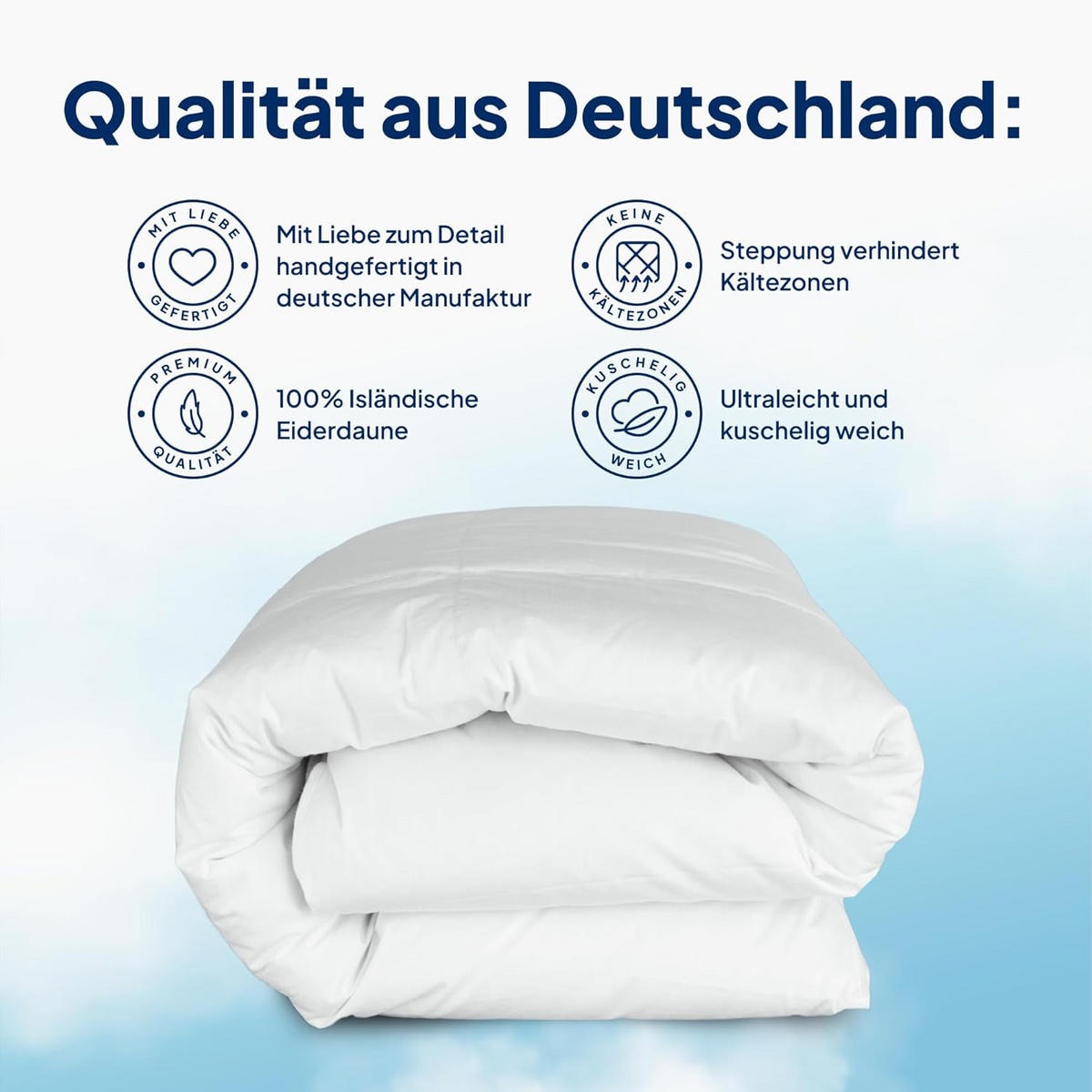 EIDERDAUNENDECKE 155/220 cm Weiß - Weiß, Textil (155/220cm) - AM Qualitätsmatratzen