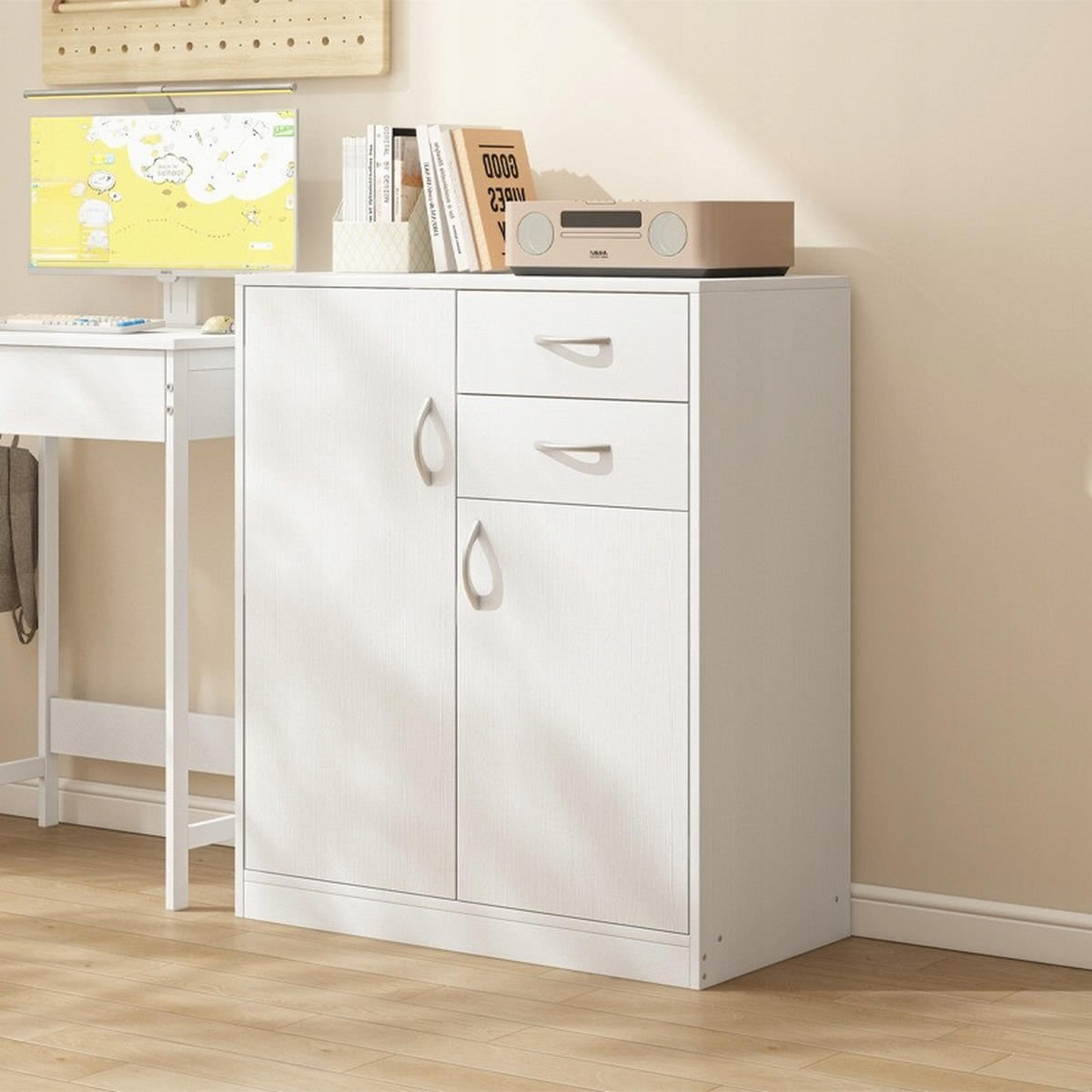 KOMMODE, weiß 74/84/35 cm - Weiß, Holzwerkstoff (93/16/41cm)