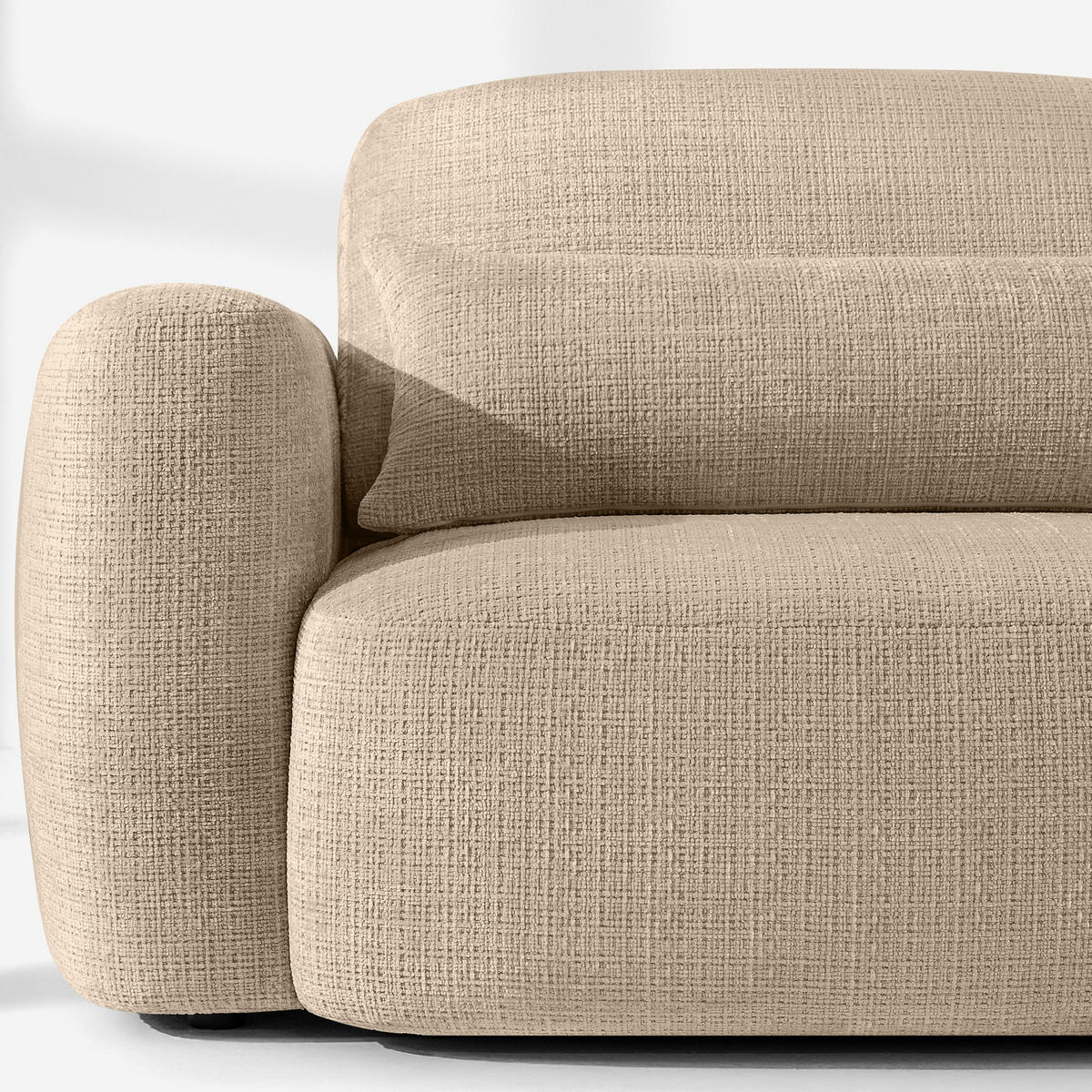 SOFA 3 ELOSA - Beige, Holz/Textil (245/85/115cm) - KONSIMO®