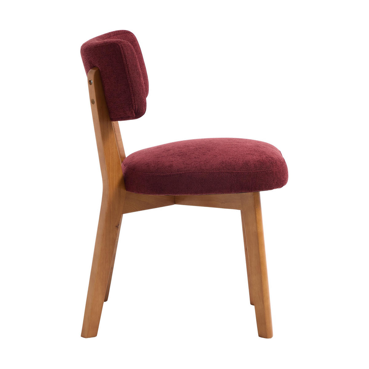 STÜHLE 2er-Set Esszimmerstuhl,Massivholz,Leinenstoff,Rotwein - Rot, Textil (47/77/54.5cm) - LVHOM