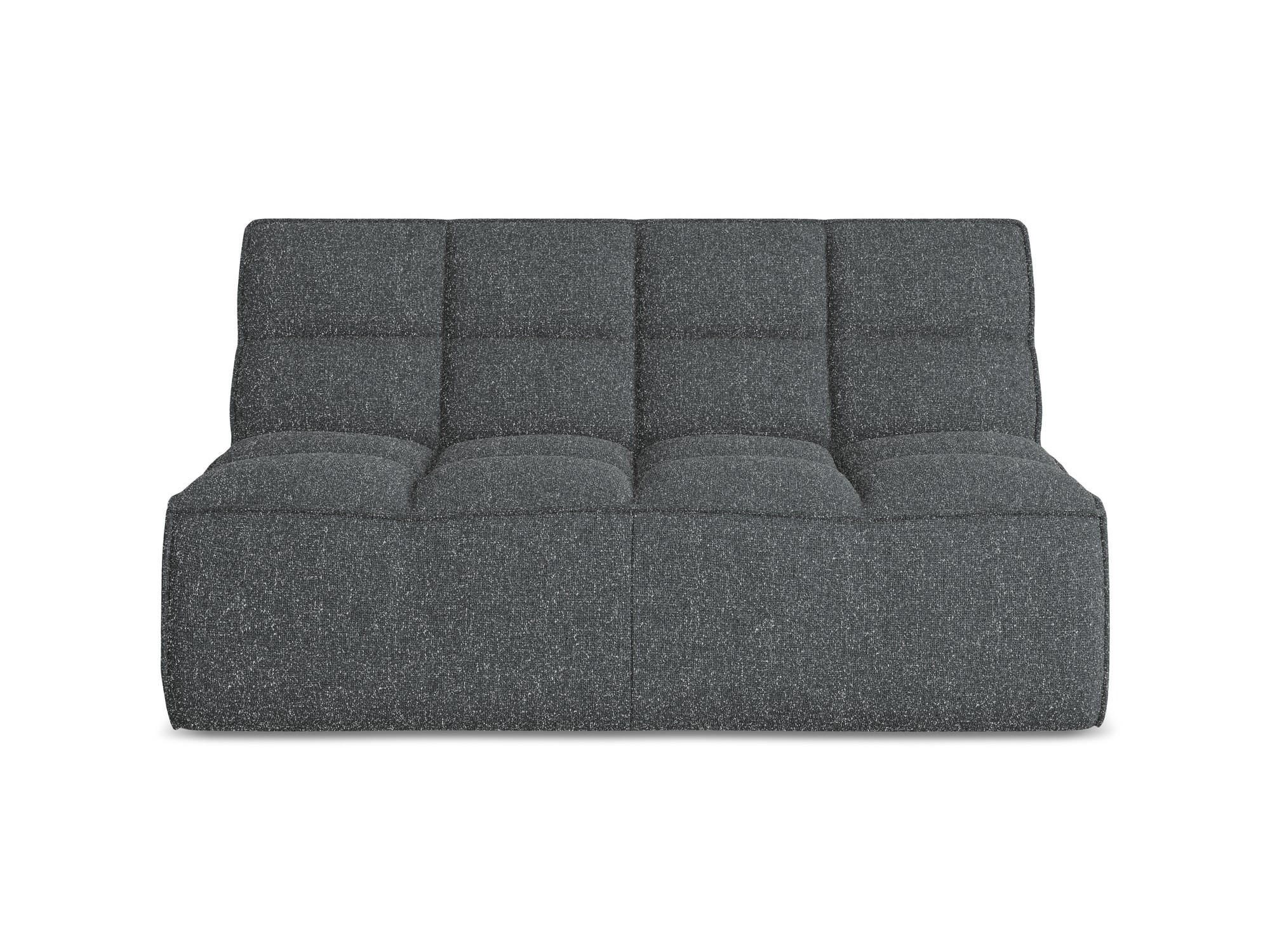 2-SITZER-SOFA Strukturstoff Stoff Grau - Schwarz/Graphitfarben, Kunststoff/Textil (160/75/93cm) - Makamii