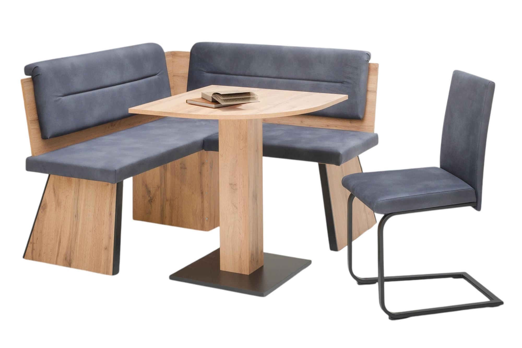 ECKBANKGRUPPE Modern Donella für 4 Personen Dekor Eiche Artisan/Braun - Eiche Artisan/Grau, Kunststoff (130/89/130cm) - 58aufmkessel